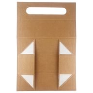 Boîte cadeau à plat - Forme boîte à vin (33,5x10x10,5 cm) - Kraft brun