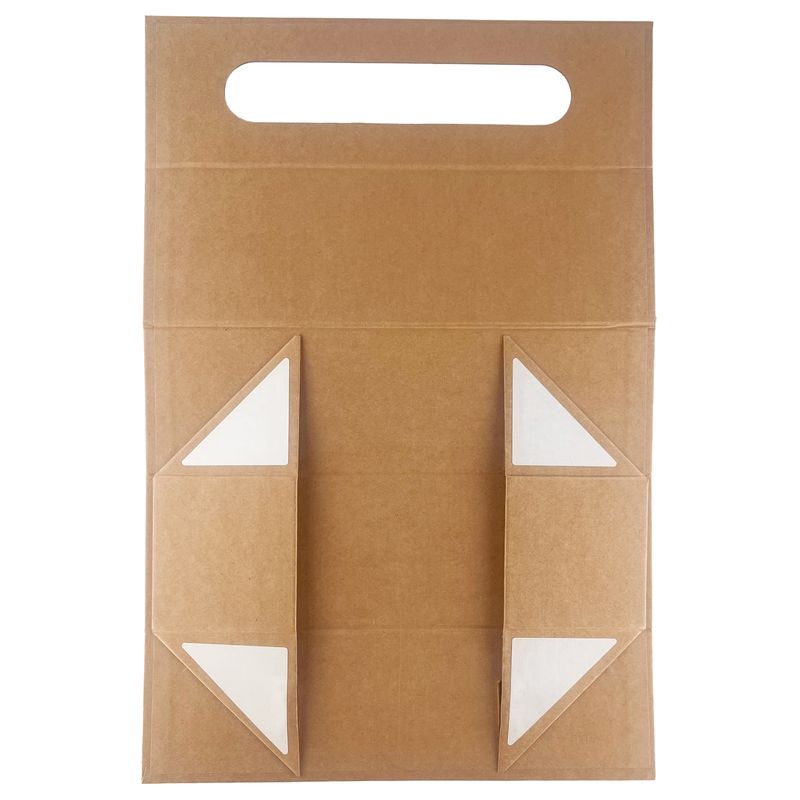 Boîte cadeau à plat - Forme boîte à vin (33,5x10x10,5 cm) - Kraft brun