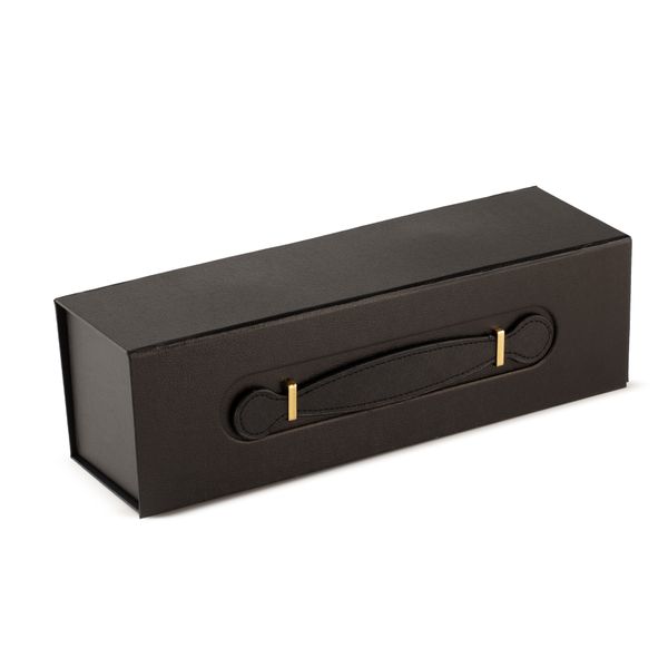 Boîte cadeau à plat - forme de boîte à vin (33,5 x 10 x 10,5 cm) - Noir