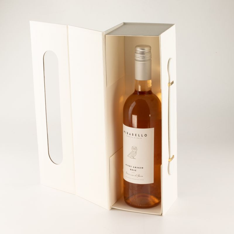 Boîte cadeau à plat - Forme boîte à vin  (33,5 × 10 × 10,5 cm) - Blanc