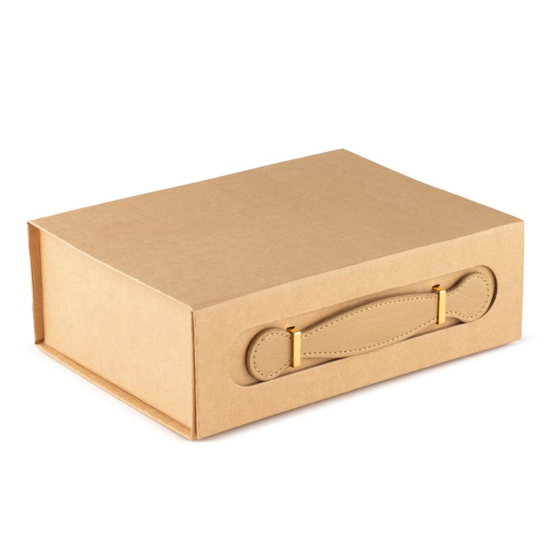Boîte cadeau à monter - Panier garni moyen (24 x 18,2 x 8 cm) - kraft brun