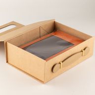 Boîte cadeau à monter - Panier garni moyen (24 x 18,2 x 8 cm) - kraft brun