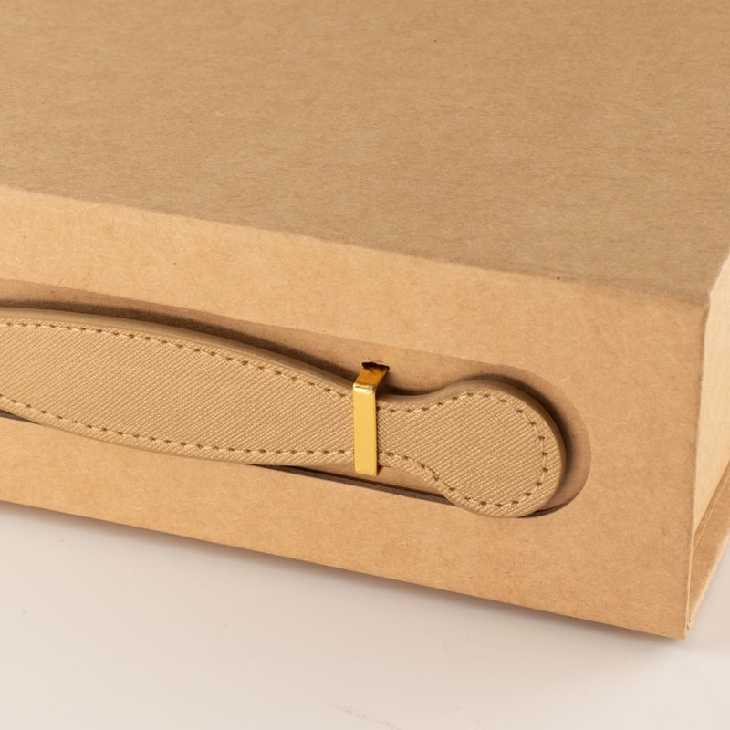 Boîte cadeau à monter - Panier garni moyen (24 x 18,2 x 8 cm) - kraft brun