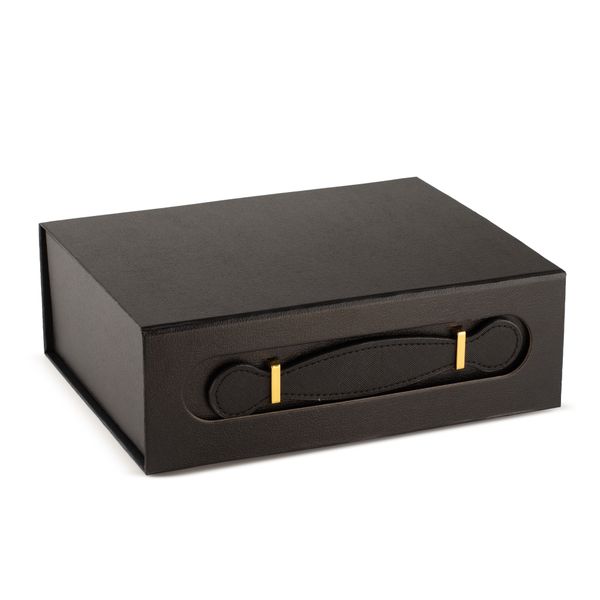 Coffret cadeau à plat - Panier moyen (24x18,2x8 cm) - Noir