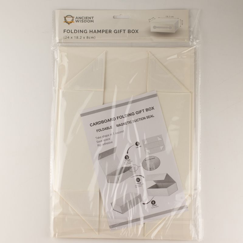 Boîte cadeau à plat - Panier moyen (24 × 18,2 × 8 cm) - Blanc