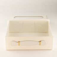 Boîte cadeau à plat - Panier moyen (24 × 18,2 × 8 cm) - Blanc