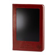 Carnet d'intentions - Écran LCD effaçable - Effet cuir rouge - Feuille de laiton - 80 feuilles