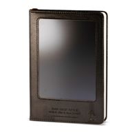 Cahier d'intention - Écran LCD effaçable - Effet cuir noir - Feuille de laiton - 80 feuilles