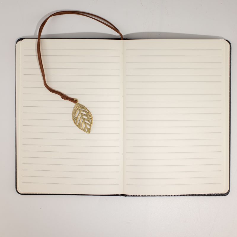 Cahier d'intention - Écran LCD effaçable - Effet cuir noir - Feuille de laiton - 80 feuilles