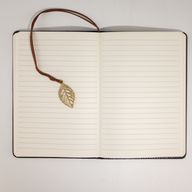 Cahier d'intention - Écran LCD effaçable - Effet cuir noir - Feuille de laiton - 80 feuilles