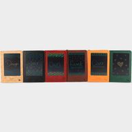 Cahier d'intention - Écran LCD effaçable - Effet cuir noir - Feuille de laiton - 80 feuilles