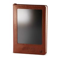 Cahier d'intention - Écran LCD à essuyer - Effet cuir marron - Feuille de laiton - 80 feuilles