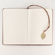 Cahier d'intention - Écran LCD à essuyer - Effet cuir marron - Feuille de laiton - 80 feuilles