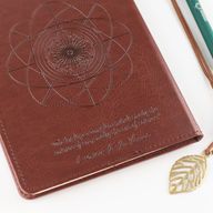 Cahier d'intention - Écran LCD à essuyer - Effet cuir marron - Feuille de laiton - 80 feuilles