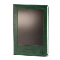 Carnet d'intention - Écran LCD effaçable - Effet cuir vert - Feuille de laiton - 80 feuilles
