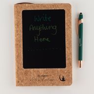 Cahier d'intention - Écran LCD effaçable - Effet cuir liège - Feuille de laiton - 80 feuilles