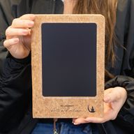 A5 Cahier d'intention - Écran LCD effaçable - Effet cuir brun - 80 feuilles