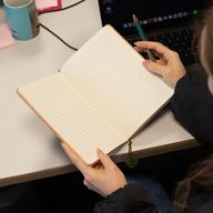 A5 Cahier d'intention - Écran LCD effaçable - Effet cuir brun - 80 feuilles