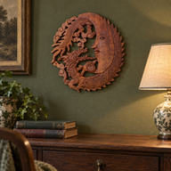 Relief sur plaque Moonface et Dragon - 30 cm