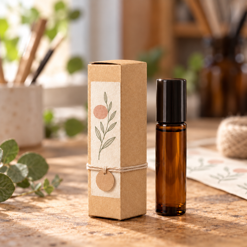 Boîte pour flacon roll-on de 10 ml - marron