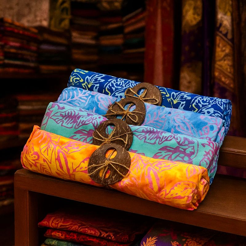 Sarong Bali imprimé en bloc - tropical