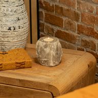 Porte-bougie en sel gris 600-800 g