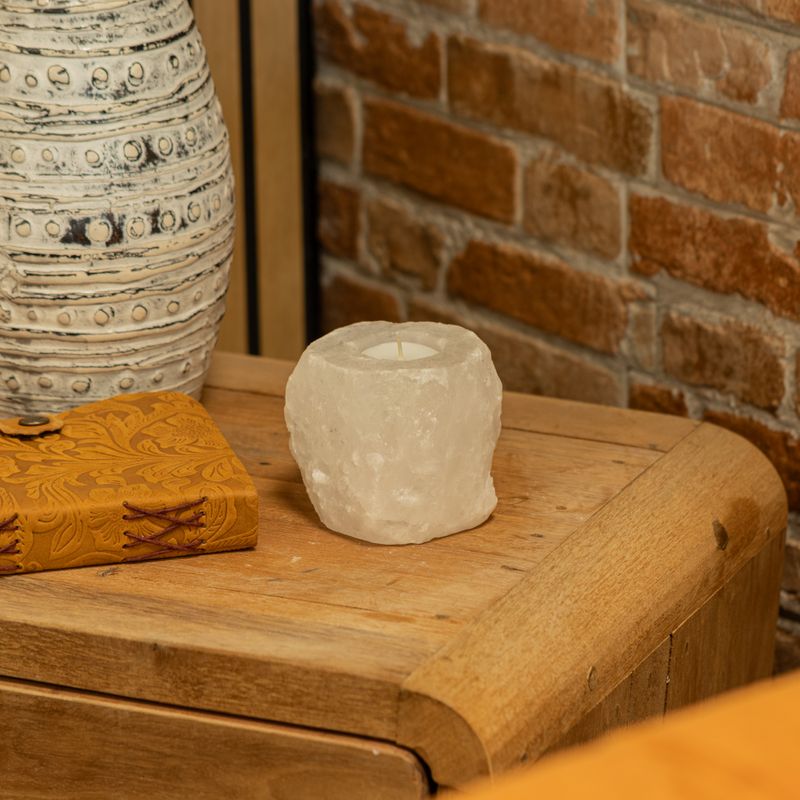 Porte-bougie en sel d'Himalaya Crystal Rock 600-800 g