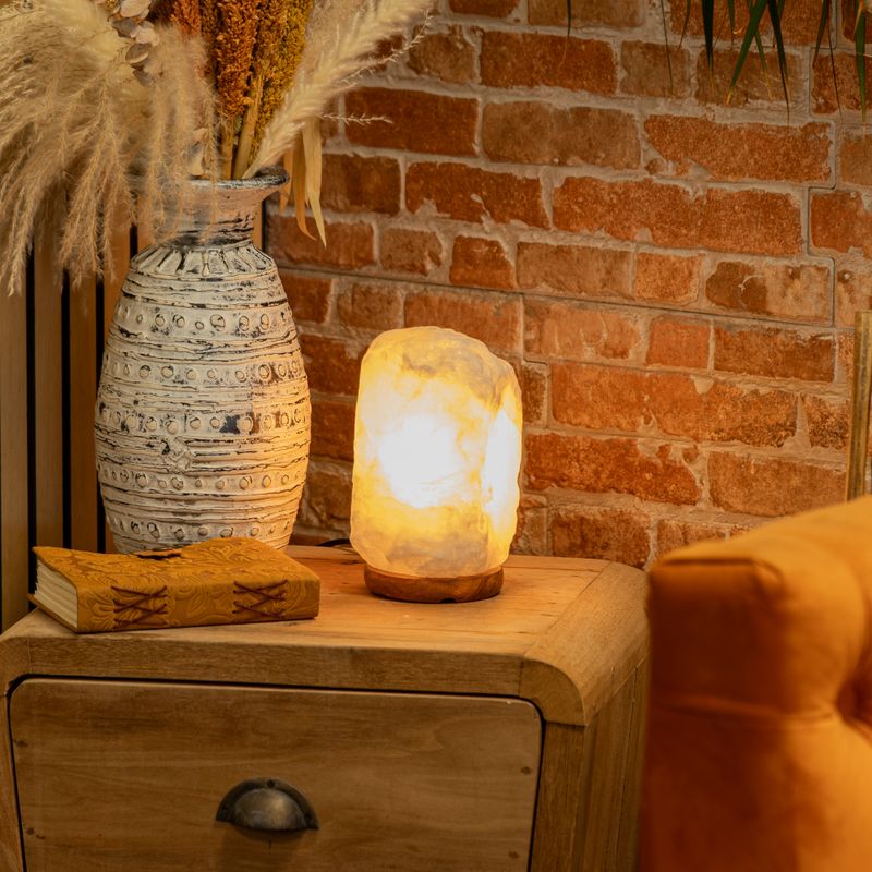 Lampe en sel d'Himalaya Crystal Rock - et base env. 3-5 kg