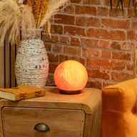 Boule de lampe au sel - grande base en bois, 3-4 kg