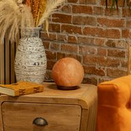 Boule de lampe au sel - grande base en bois, 3-4 kg