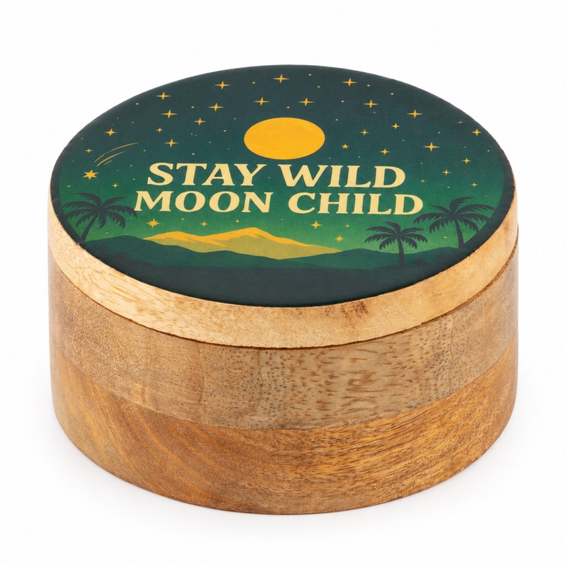 Boîte ronde émaillée - Stay Wild Moon Child