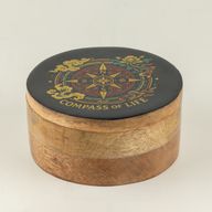 Boîte ronde émaillée - Boussole de vie