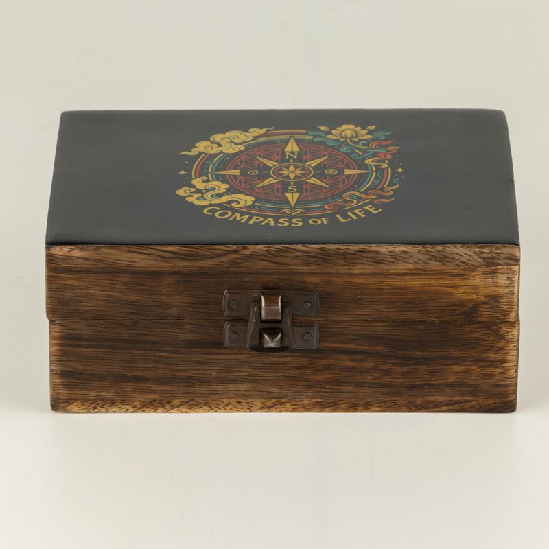 Boîte émaillée moyenne - Boussole de vie