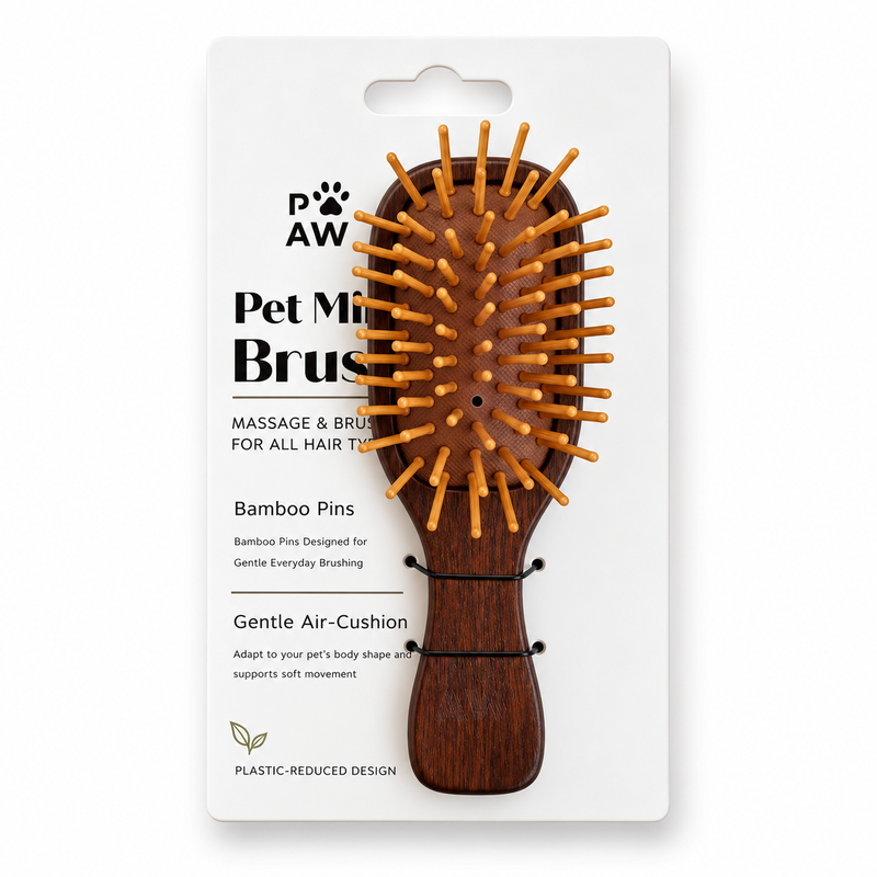 Accessoires de toilettage PAW – Mini brosse de massage à picots en bambou