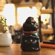 Chat Porte-Bonheur (Maneki Neko) Noir - 15 cm