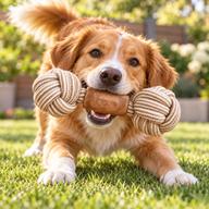 Jouets PAW – Bâton à mâcher en bois de caféier – Corde double pour tirer