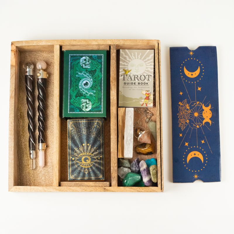 Plateau de Tarot Phases de la Lune Bleue avec porte-cartes