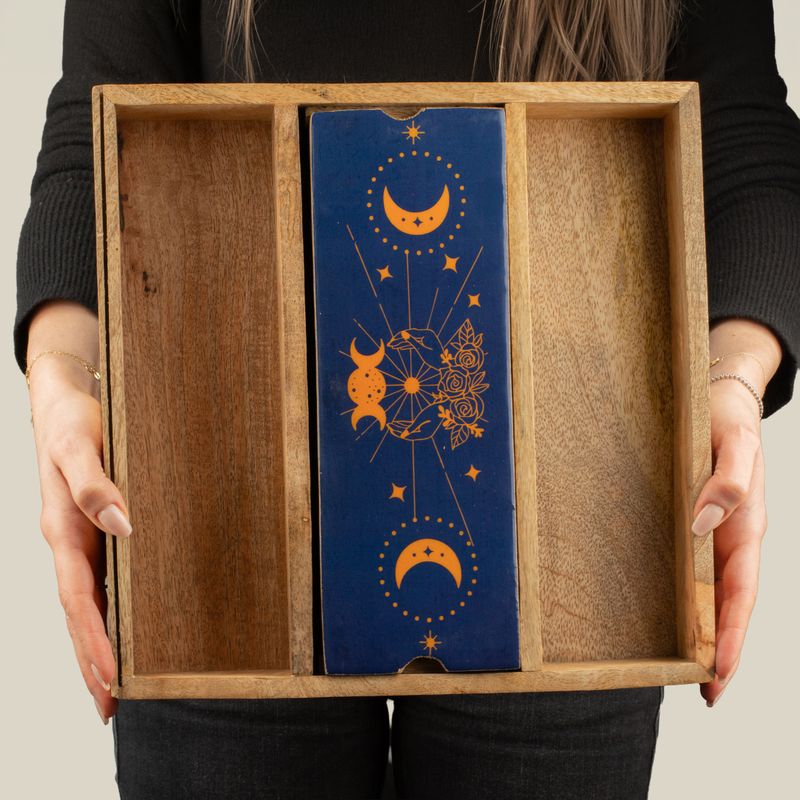 Plateau de Tarot Phases de la Lune Bleue avec porte-cartes