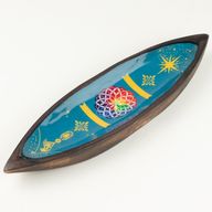 Brûle-encens en émail – Bois de manguier – Mandala