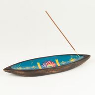 Brûle-encens en émail – Bois de manguier – Mandala