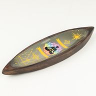 Brûle-encens en émail – Bois de manguier – Chakra