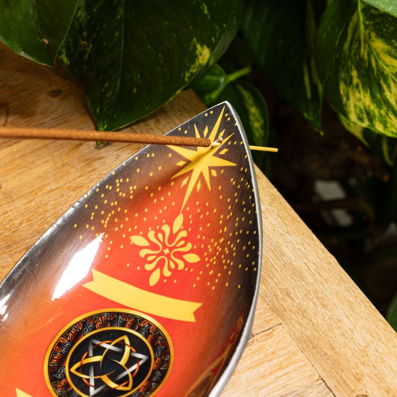 Brûle-encens en émail – Aluminium – Triquetra Païenne