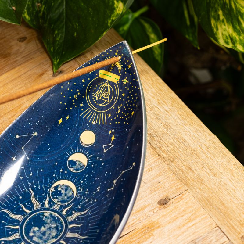 Brûle-encens en émail – Aluminium – Phases de la Lune Zodiaque