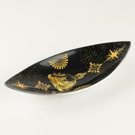 Brûle-encens en émail – Aluminium – Bouddha Or & Noir