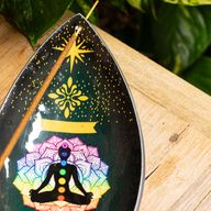 Brûle-encens en émail – Aluminium – Lotus Chakra Bouddha