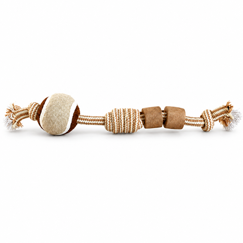 Jouets PAW – Bâton à mâcher en bois de caféier – Balle à nœud
