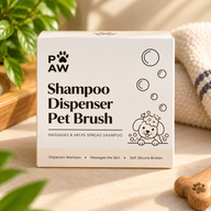 Accessoires de toilettage PAW – Brosse de bain massante avec réservoir à shampoing – Picots en silicone