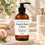 Lait Corps et Mains Santal & Rose 250 ml – Sans étiquette