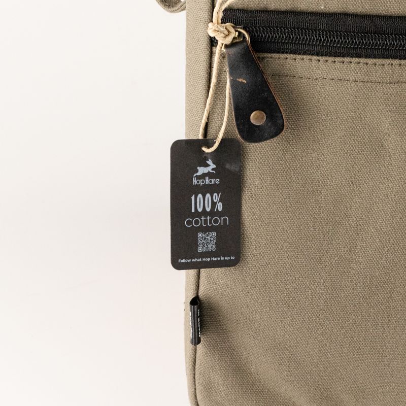 Grande pochette pour ordinateur portable en toile – Olive