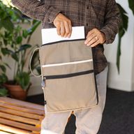 Grande pochette pour ordinateur portable en toile – Olive
